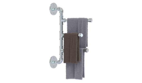 Multi-Arm Swinging Towel Bar Constructed From Pipe