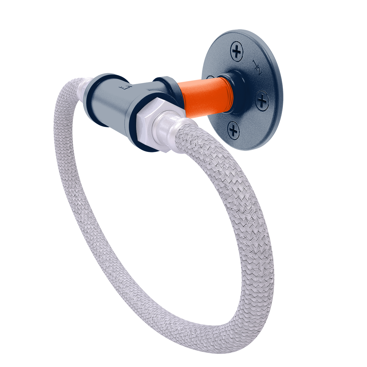 Gridiron Collection Towel Ring with Stainless Steel Braided Ring Denver Edition