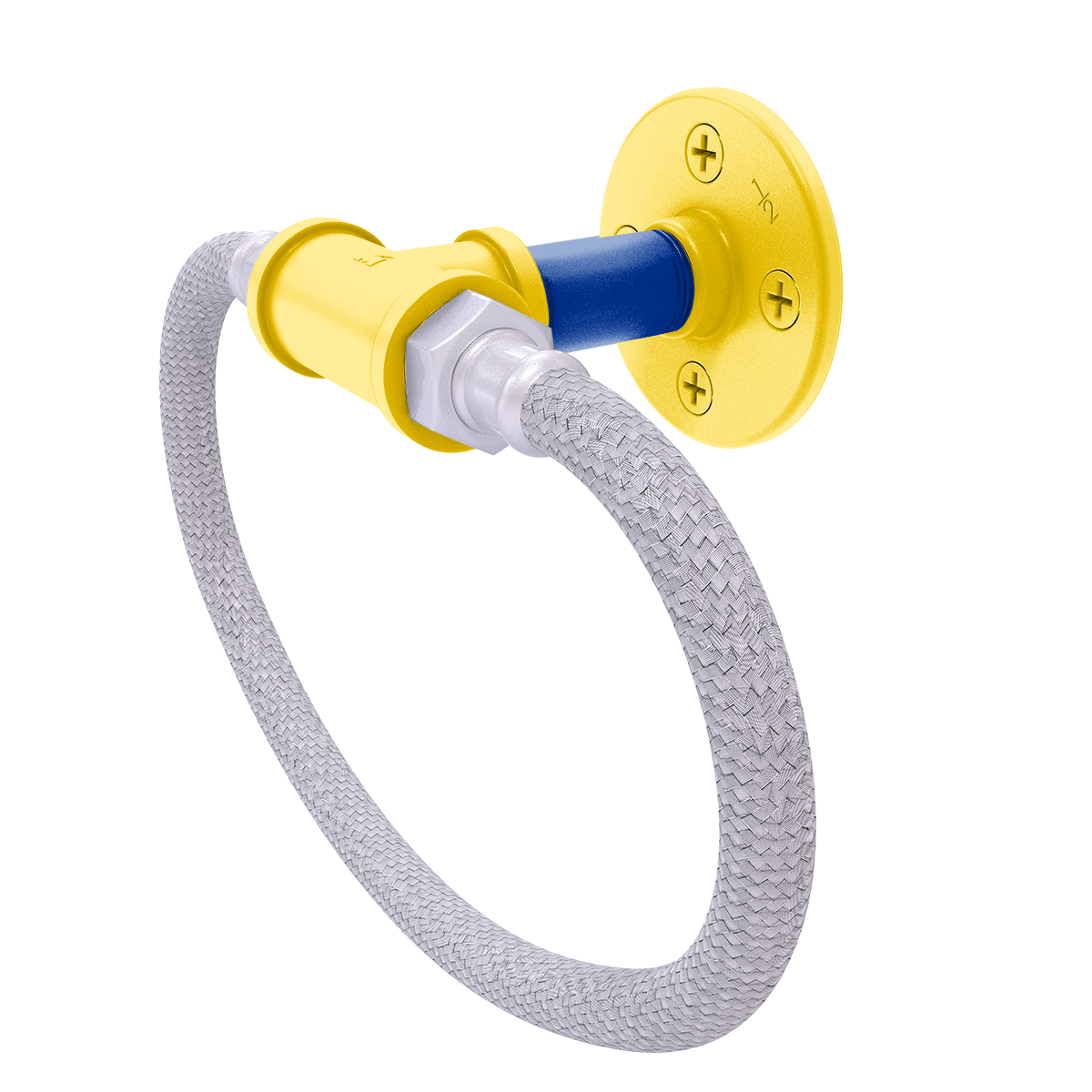 Gridiron Collection Towel Ring with Stainless Steel Braided Ring Los Angeles Blue and Yellow Edition