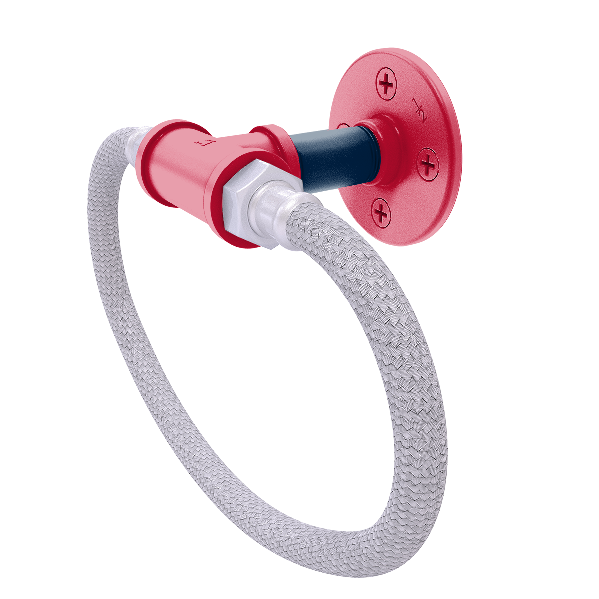 Gridiron Collection Towel Ring with Stainless Steel Braided Ring New England Edition