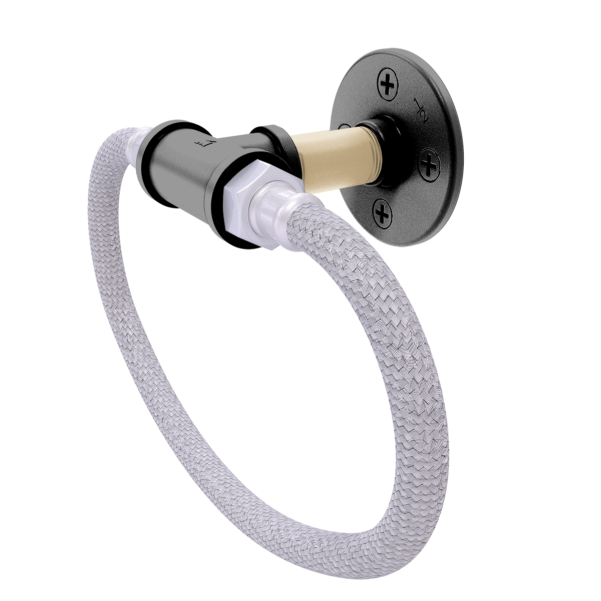 Gridiron Collection Towel Ring with Stainless Steel Braided Ring New Orleans Edition