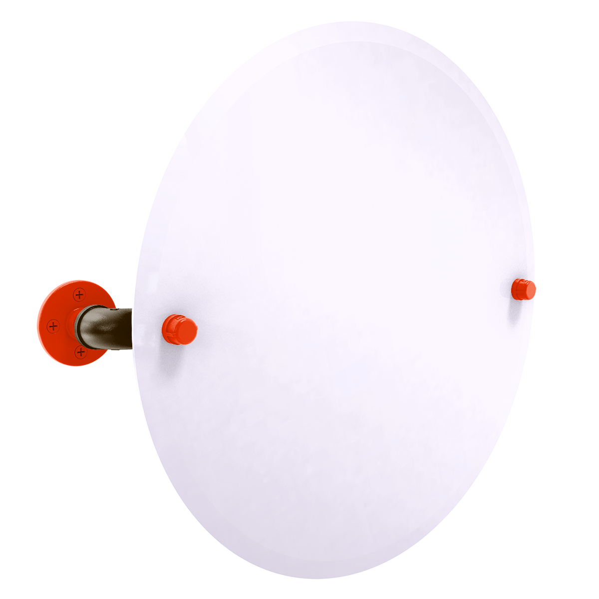 Gridiron Collection Frameless Oval Wall Mounted Tilt Mirror Cleveland Edition