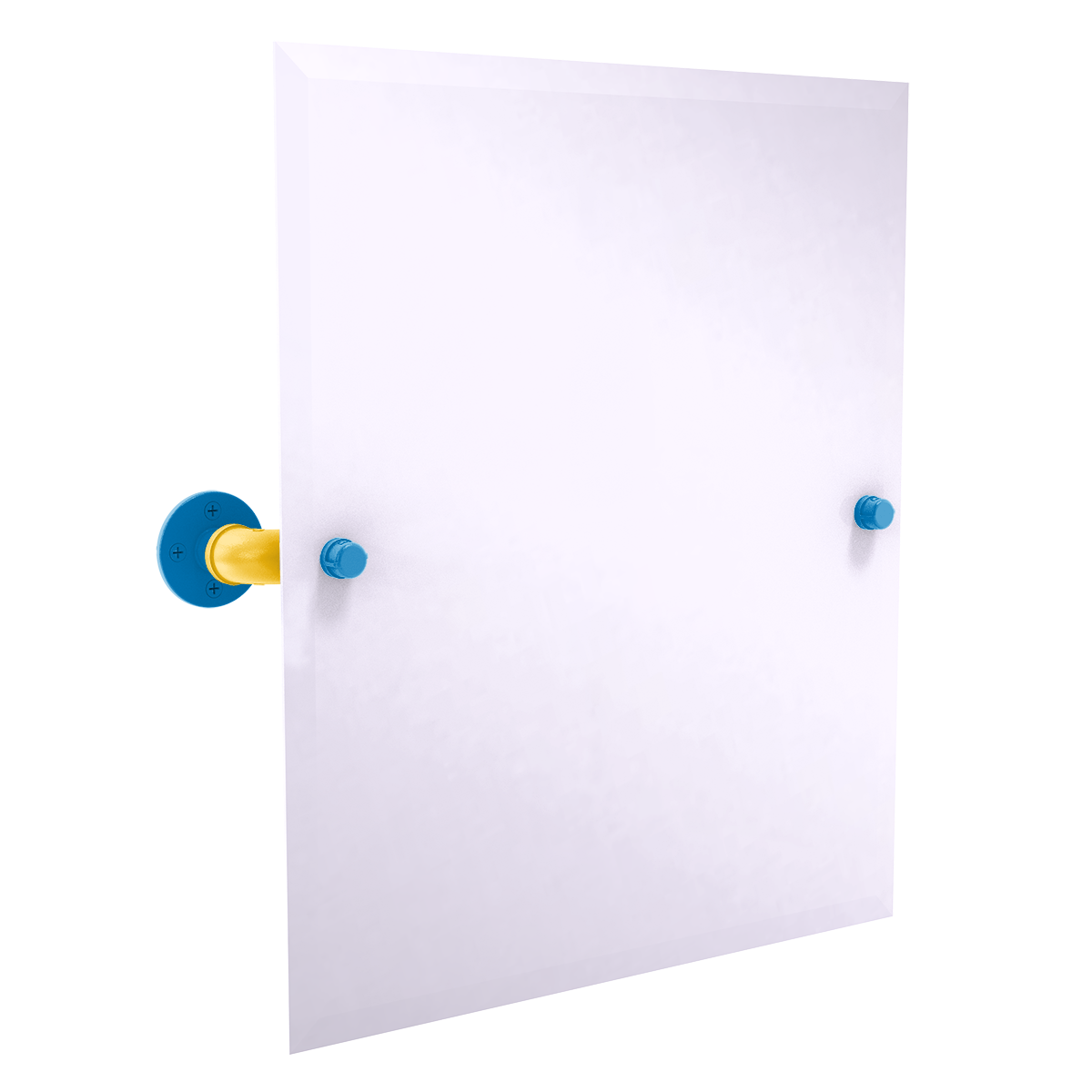 Gridiron Collection Frameless Rectangular Wall Mounted Tilt Mirror Los Angeles Blue and Gold Edition