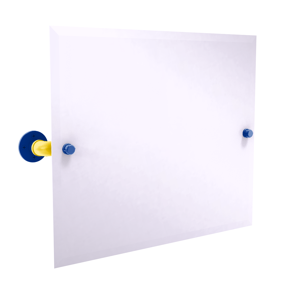 Gridiron Collection Landscape Rectangular Wall Mounted Tilt Mirror Los Angeles Blue and Yellow Edition