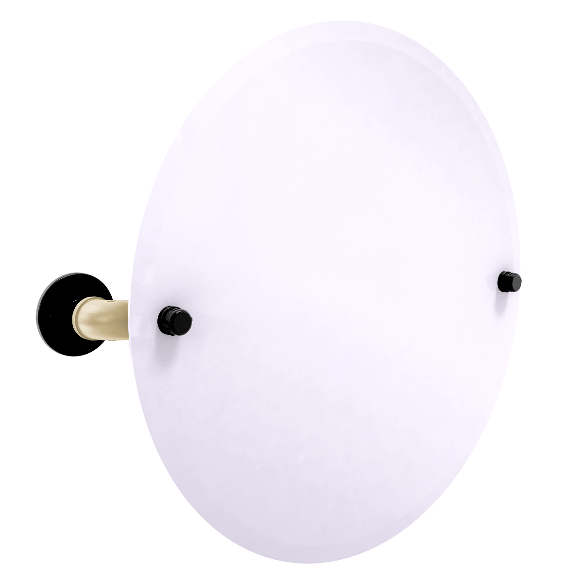 Gridiron Collection Frameless Oval Wall Mounted Tilt Mirror New Orleans Edition