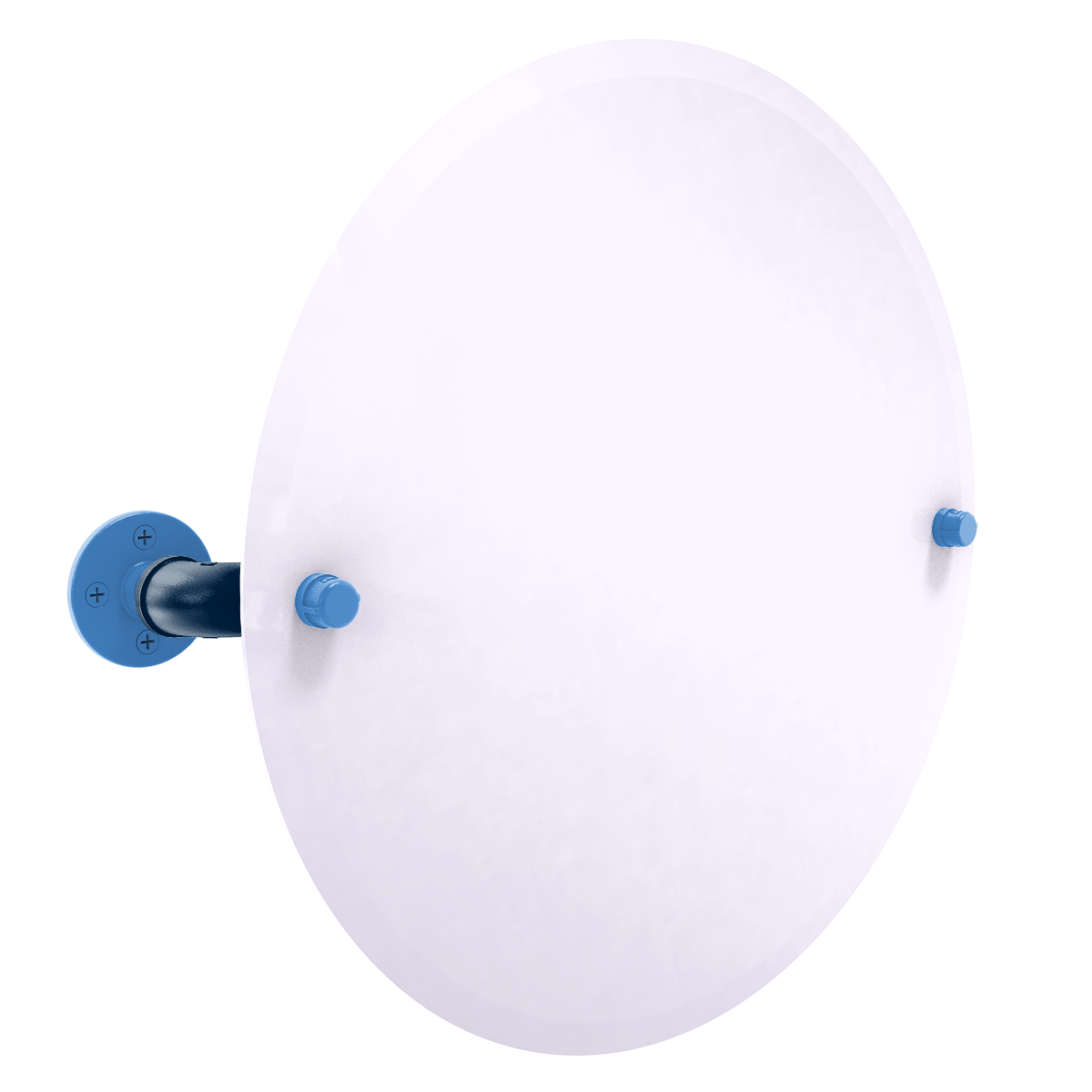 Gridiron Collection Frameless Round Wall Mounted Tilt Mirror Tennessee Edition