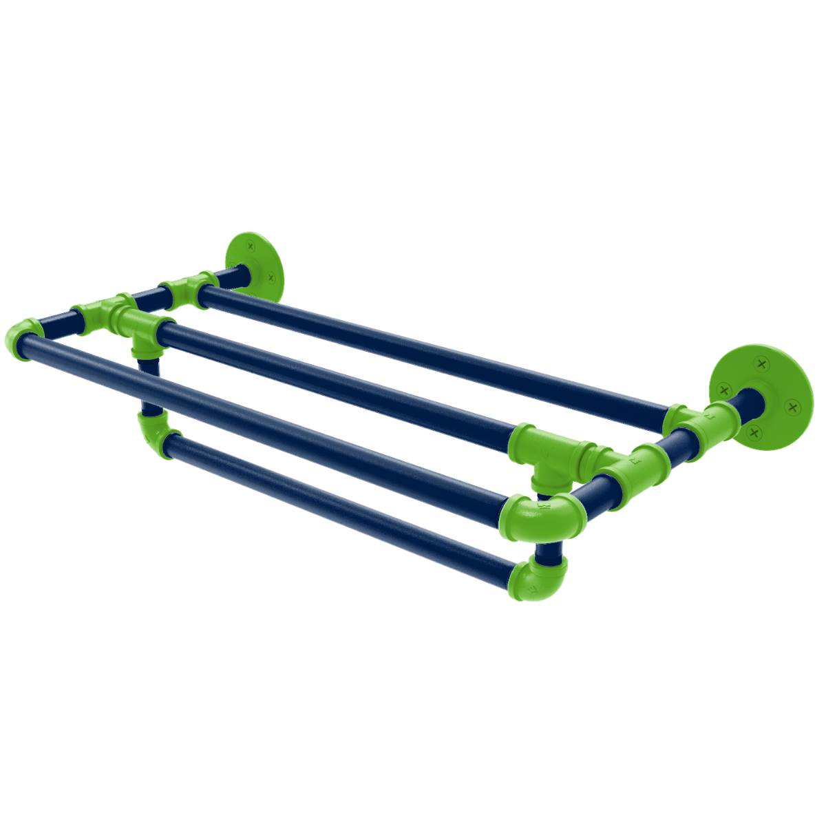 Gridiron Collection Wall Mounted Towel Shelf with Towel Bar Seattle Edition