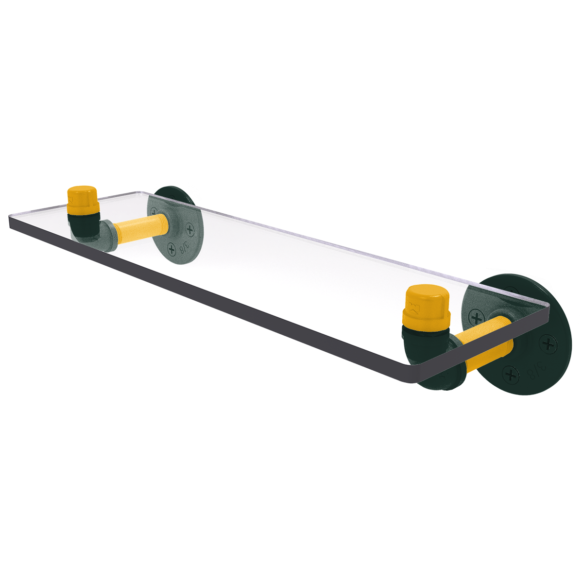 Gridiron Collection Glass Shelf Green Bay Edition