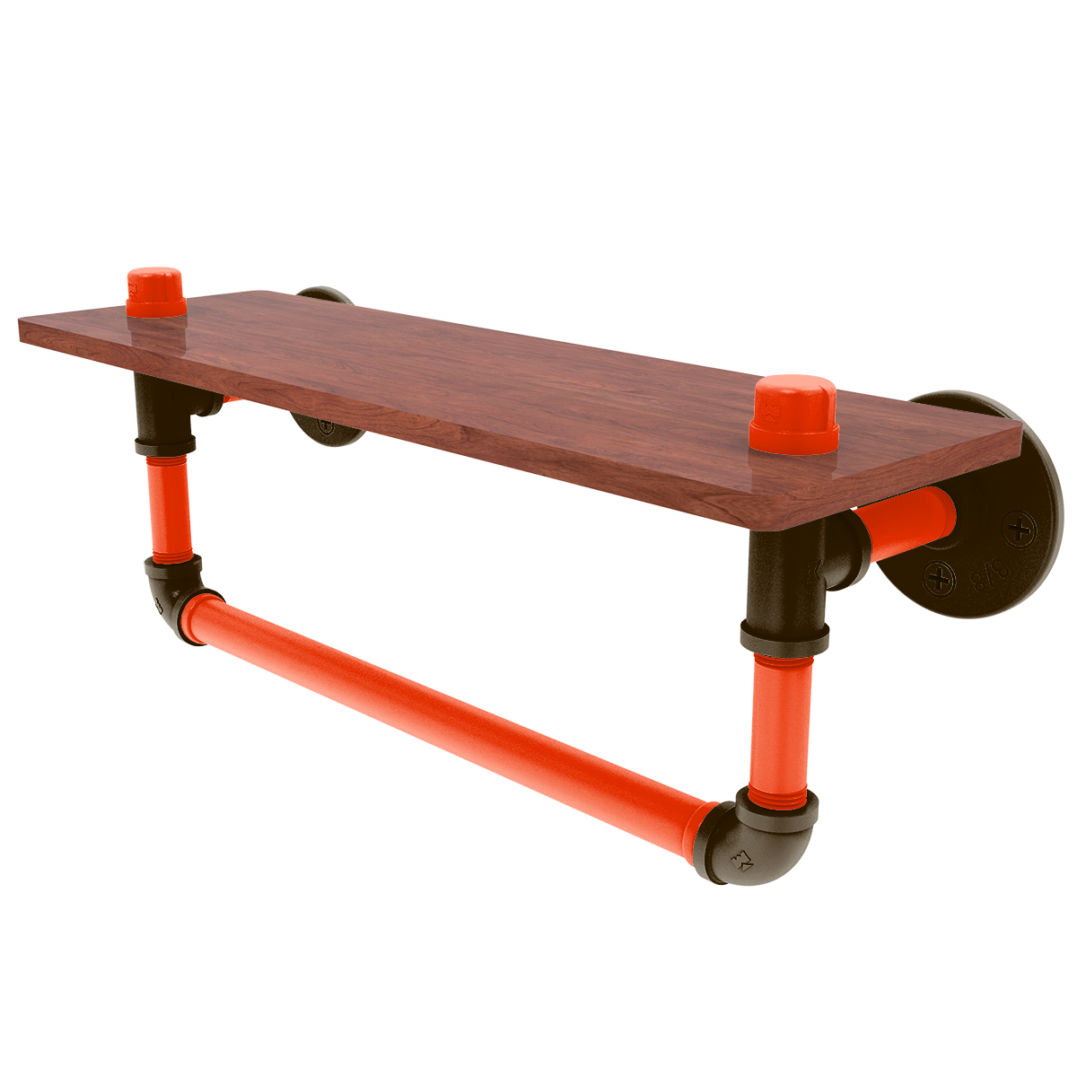 Gridiron Collection Wood Shelf with Towel Bar Cleveland Edition