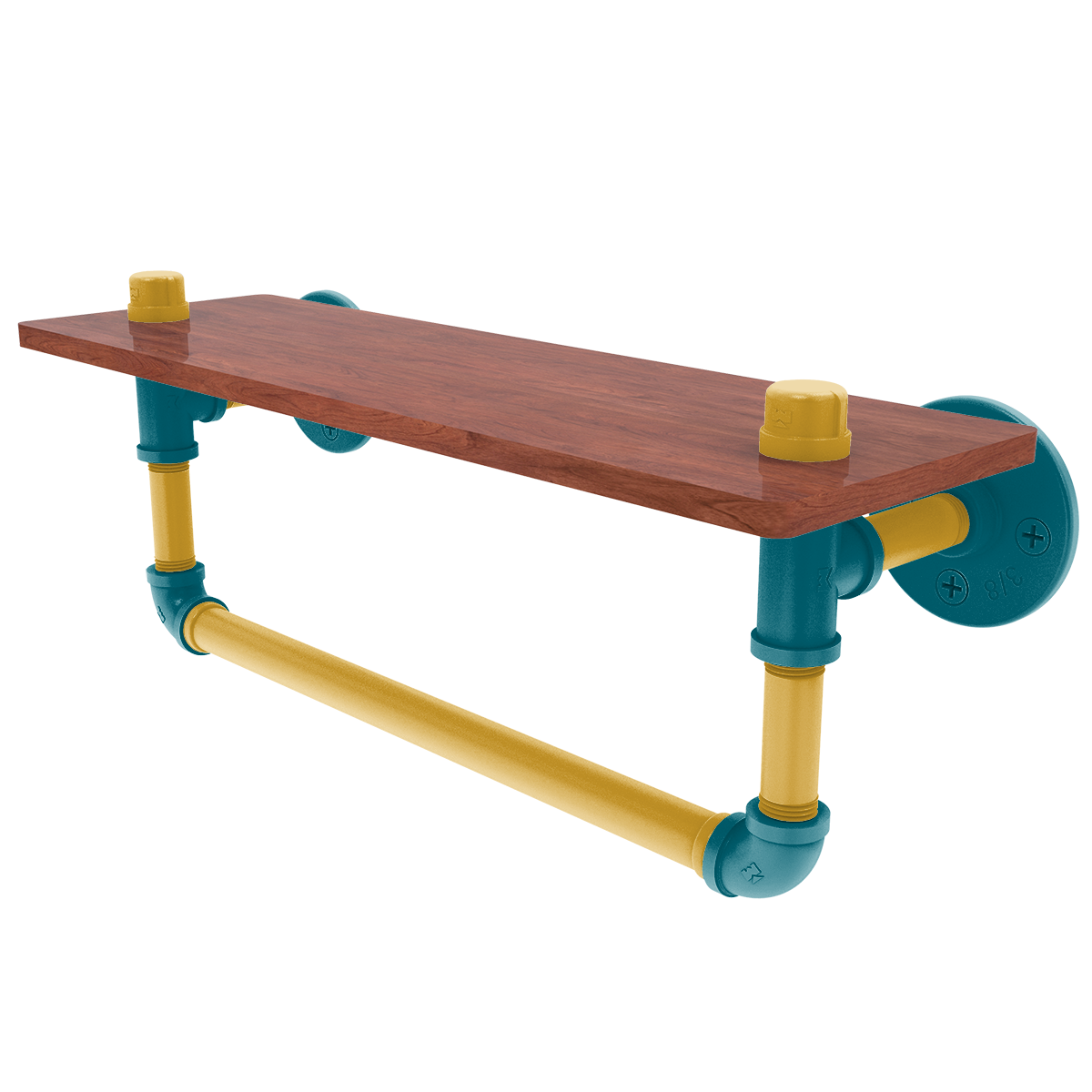 Gridiron Collection Wood Shelf with Towel Bar Jacksonville Edition