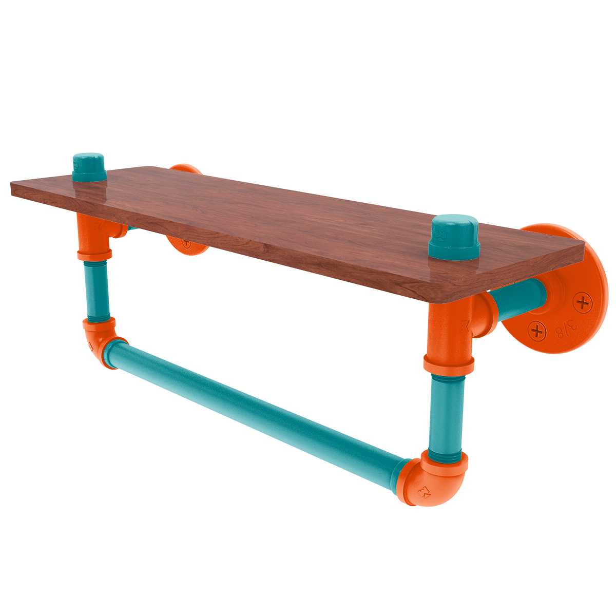 Gridiron Collection Wood Shelf with Towel Bar Miami Edition