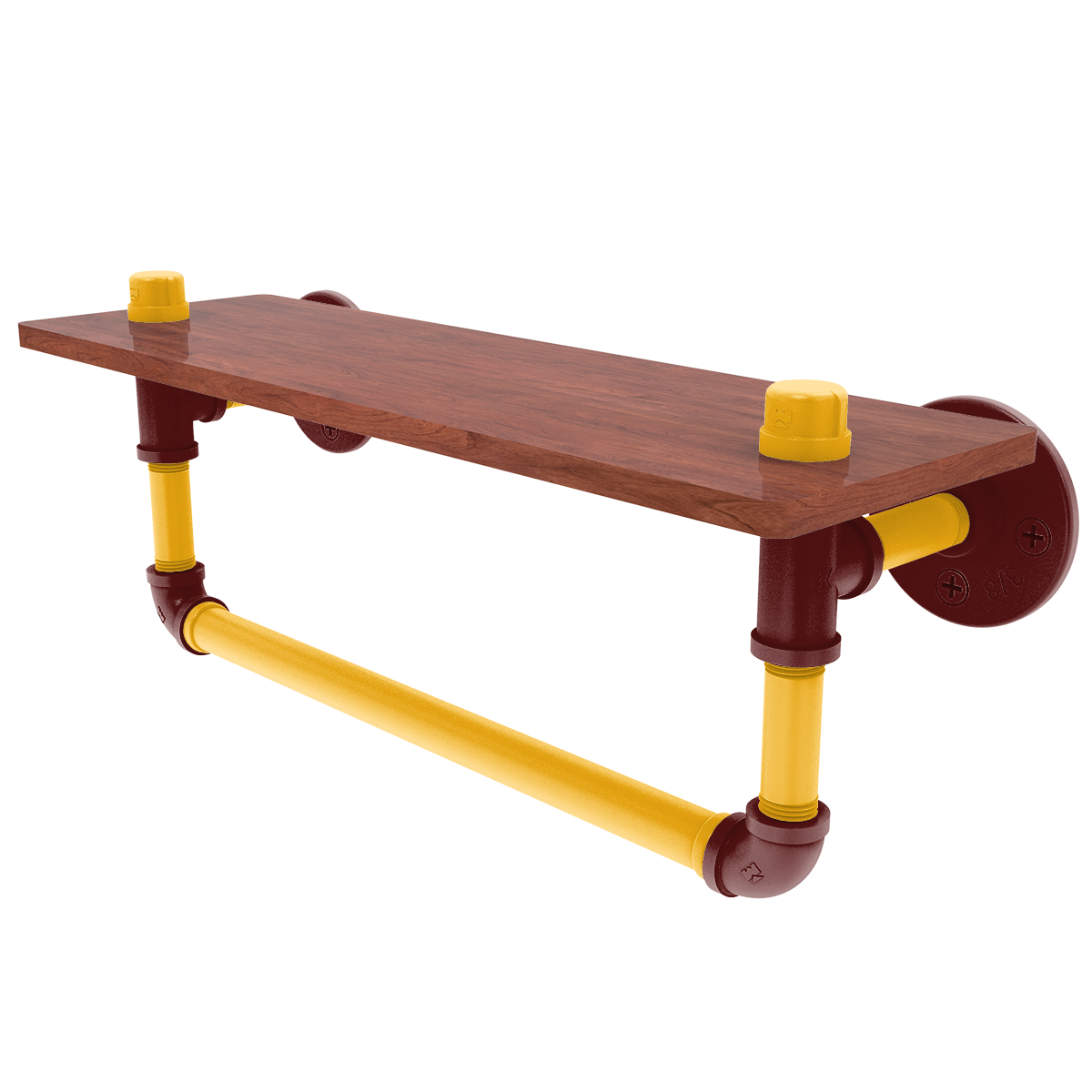 Gridiron Collection Wood Shelf with Towel Bar Washington Edition