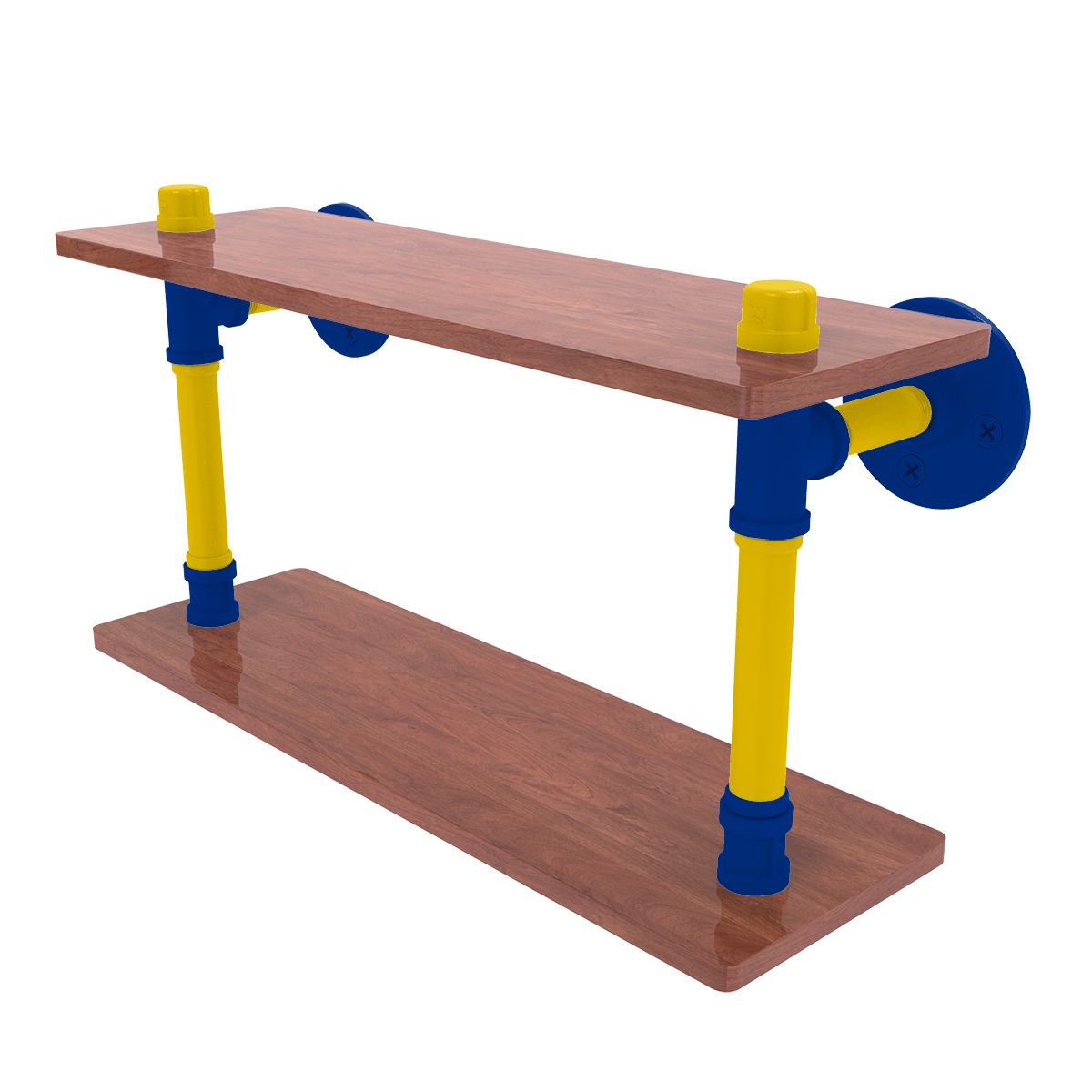 Gridiron Collection Wood Double Shelf Los Angeles Blue and Yellow Edition