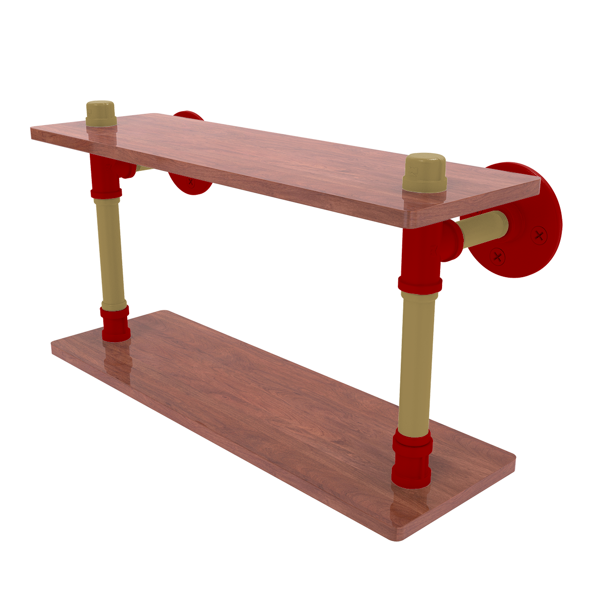 Gridiron Collection Wood Double Shelf San Francisco Edition