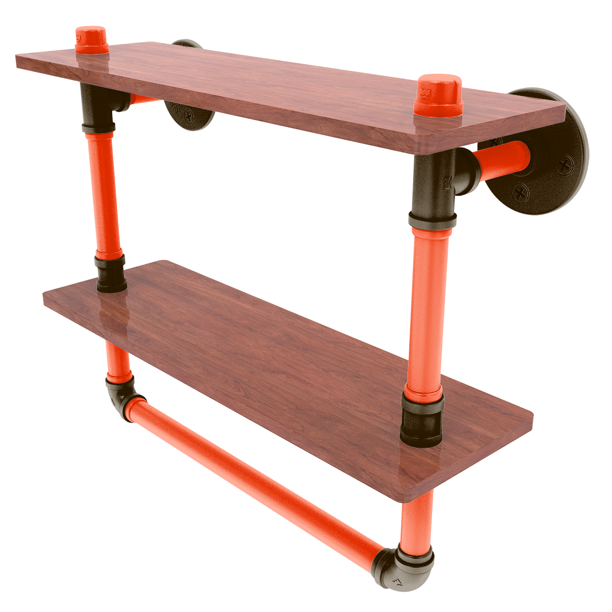 Gridiron Collection Double Wood Shelf with Towel Bar Cleveland Edition