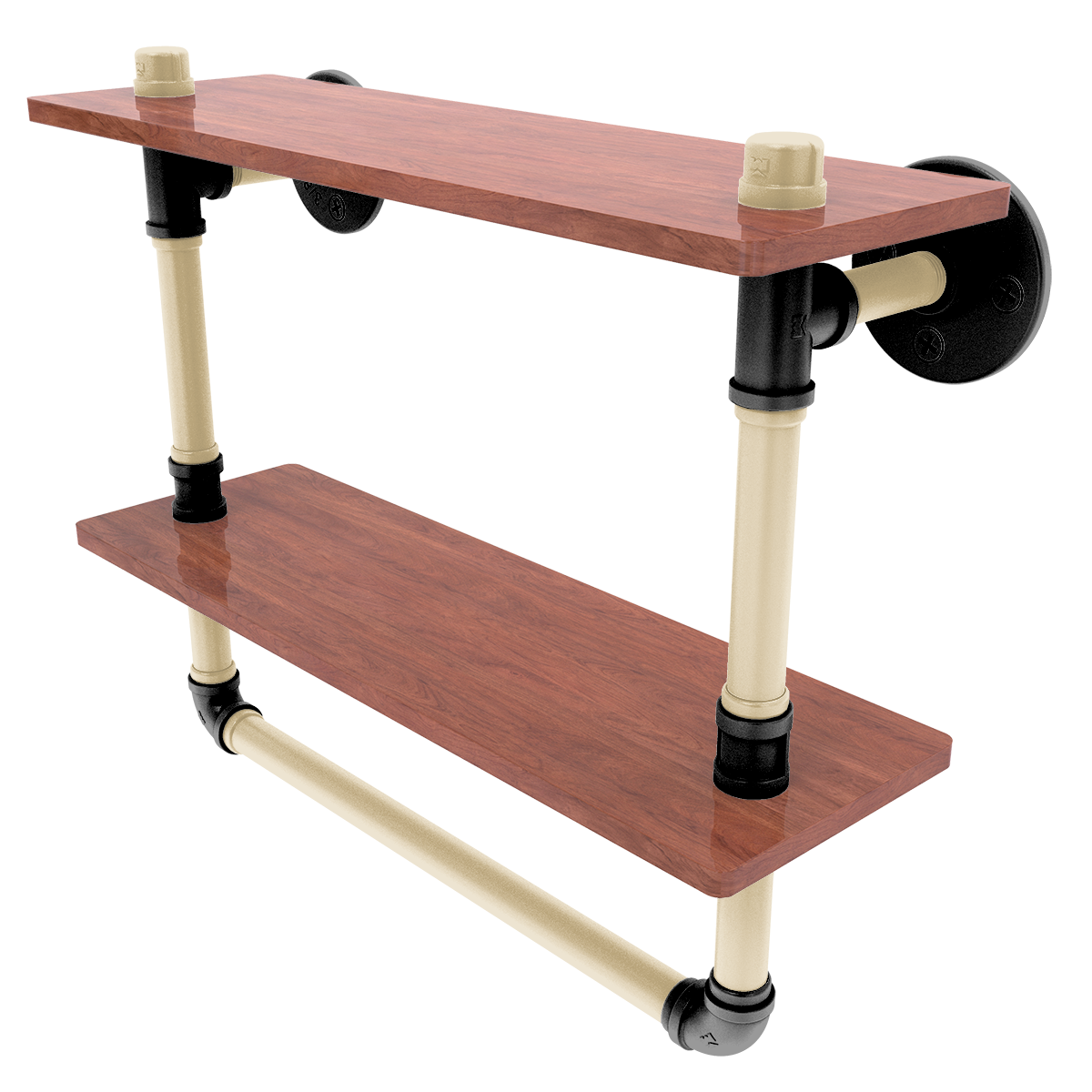 Gridiron Collection Double Wood Shelf with Towel Bar New Orleans Edition