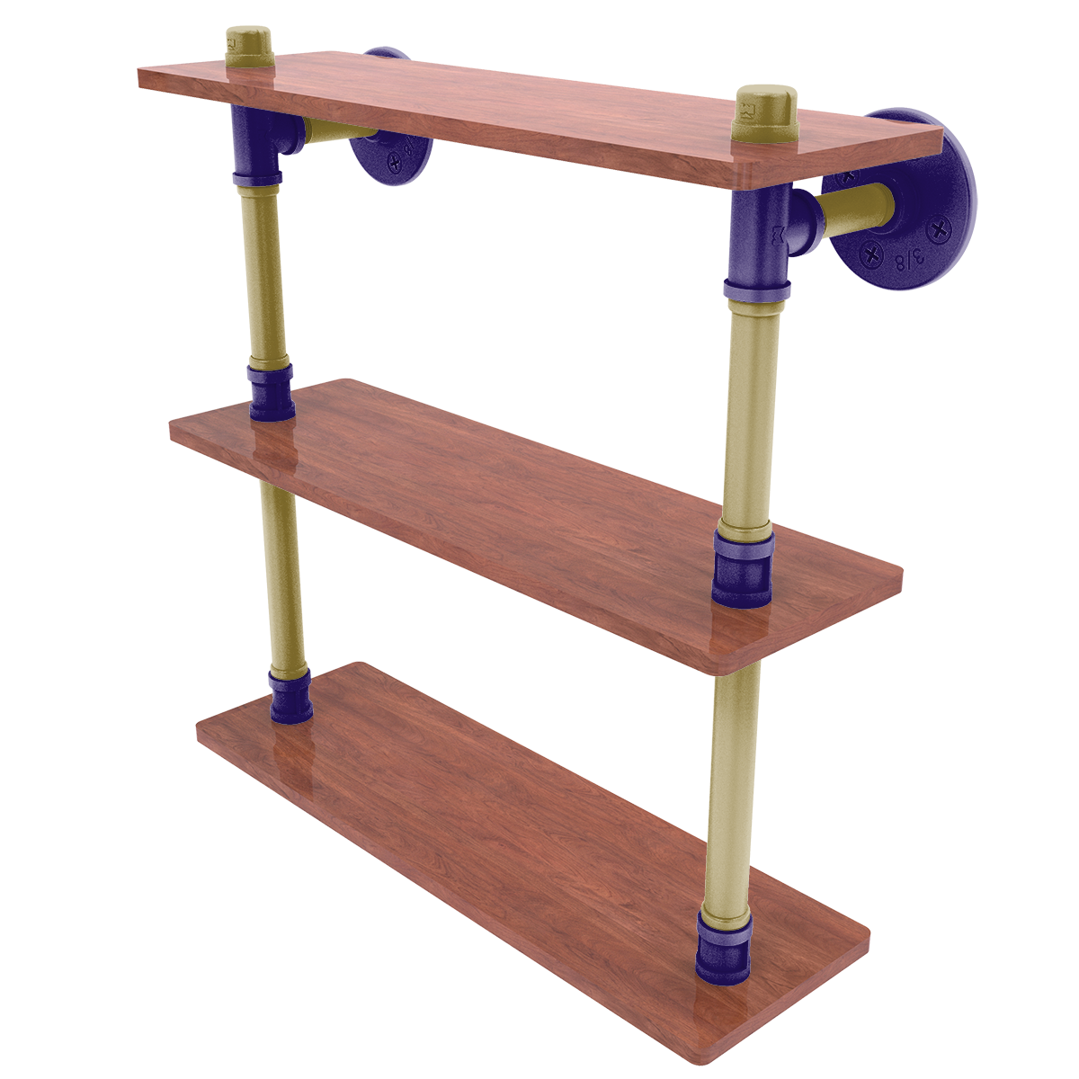 Gridiron Collection Wood Triple Shelf Baltimore Edition
