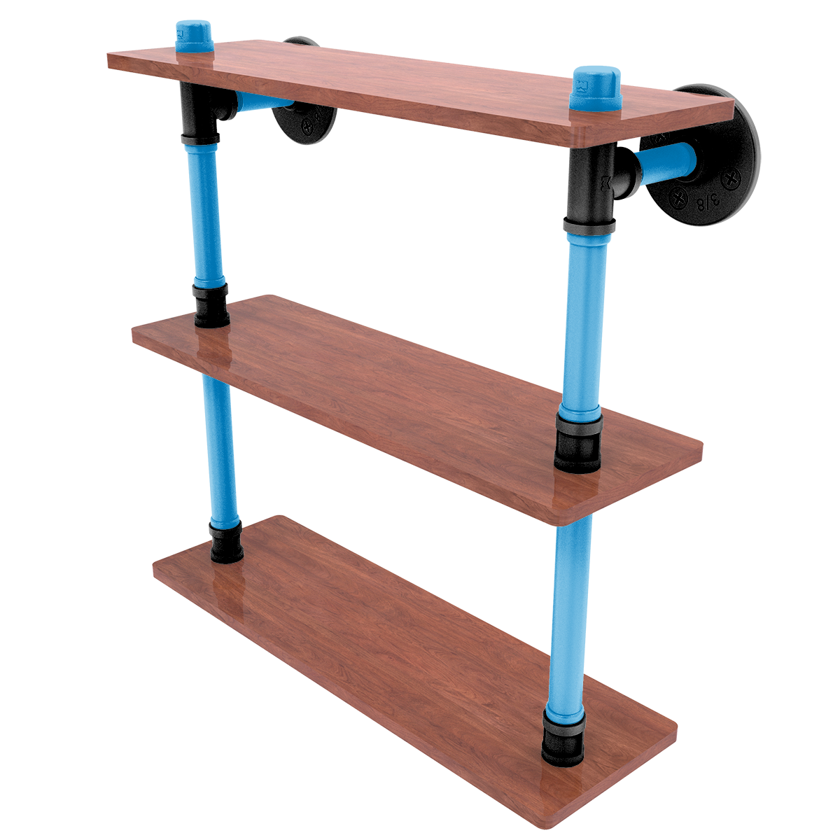 Gridiron Collection Wood Triple Shelf Carolina Edition