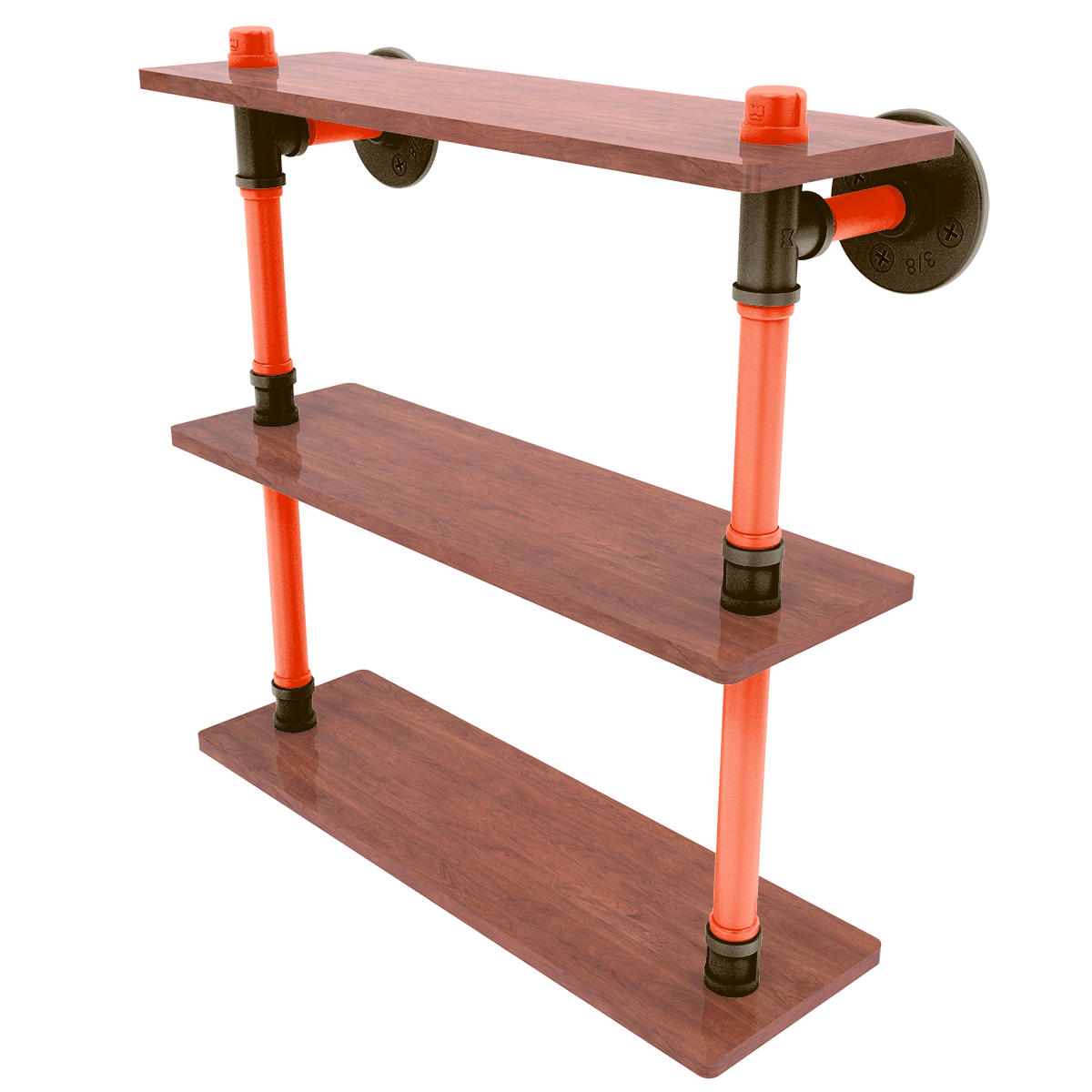 Gridiron Collection Wood Triple Shelf Cleveland Edition