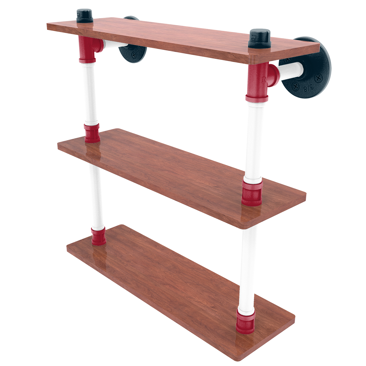 Gridiron Collection Wood Triple Shelf Houston Edition