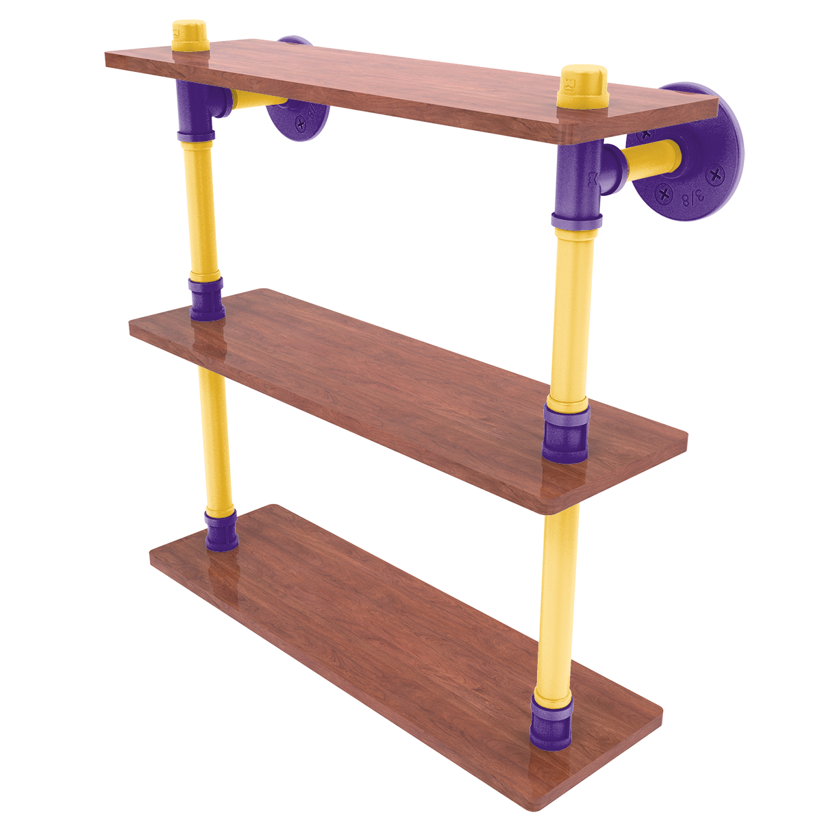 Gridiron Collection Wood Triple Shelf Minnesota Edition