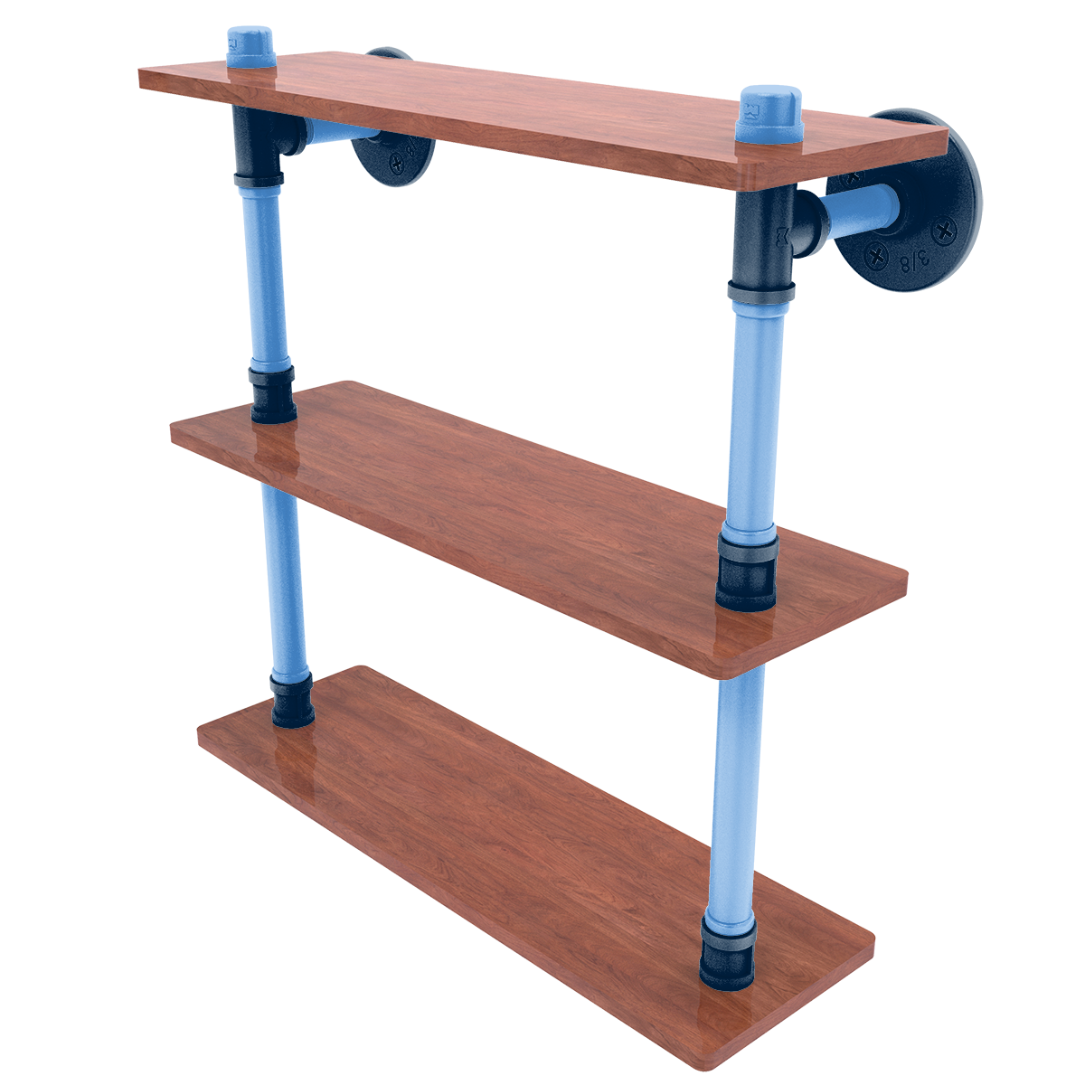 Gridiron Collection Wood Triple Shelf Tennessee Edition
