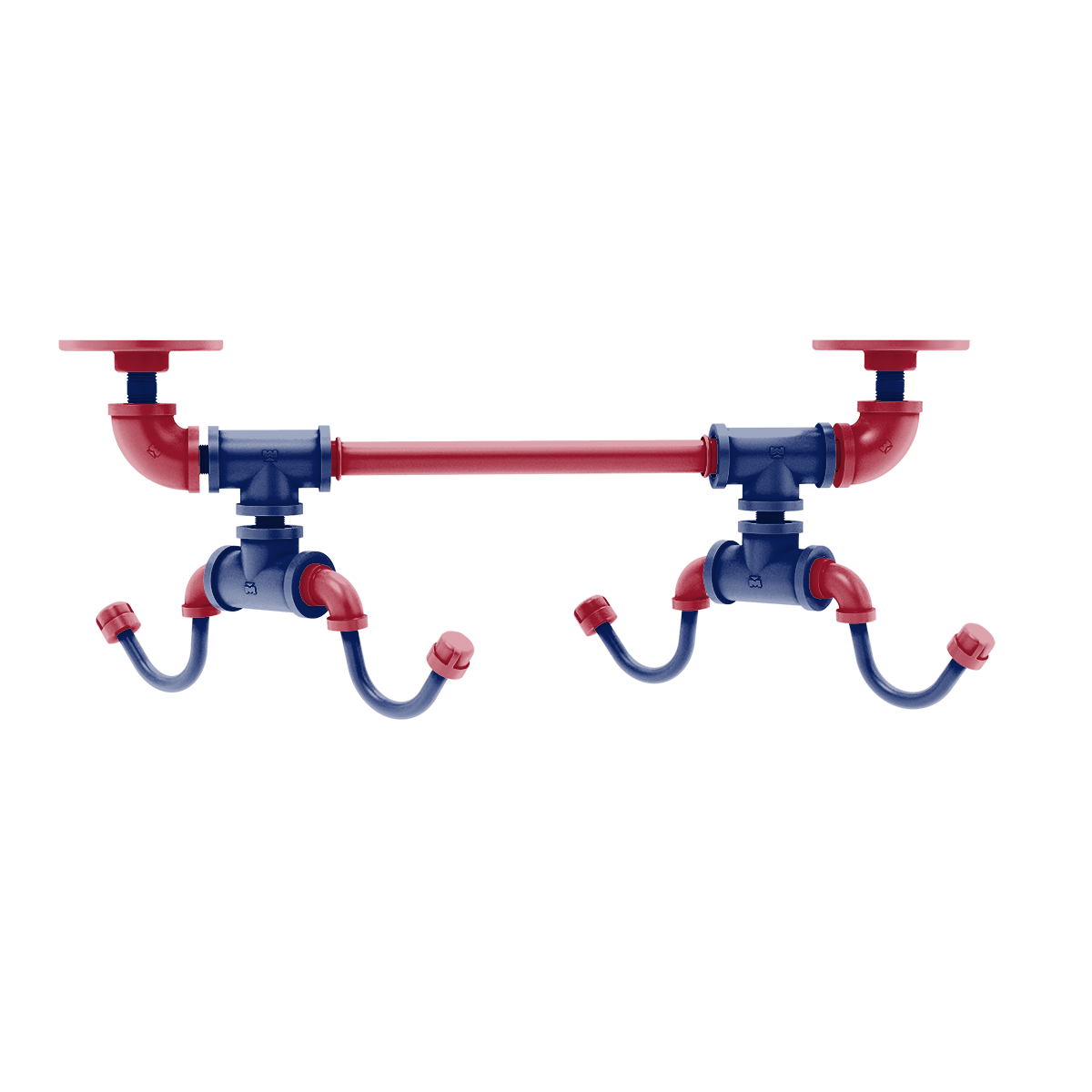 Gridiron Collection Under Cabinet 4 Coffee Mug Rack New York Blue and Red Edition