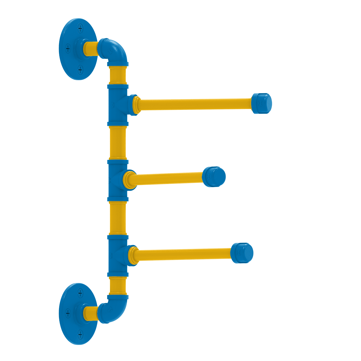 Gridiron Collection 3 Swing Arm Vertical Towel Bar Los Angeles Blue and Gold Edition