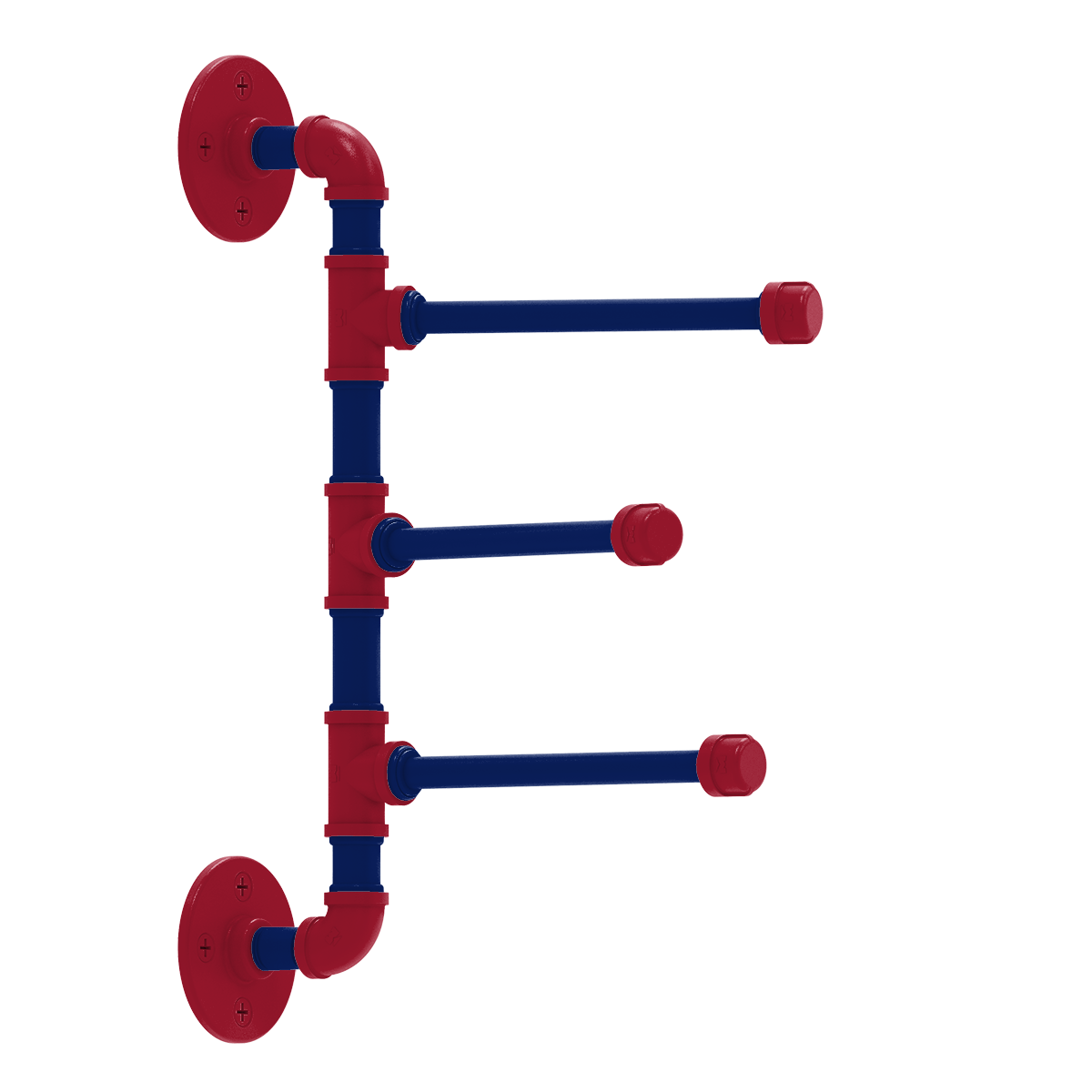 Gridiron Collection 3 Swing Arm Vertical Towel Bar New York Blue and Red Edition