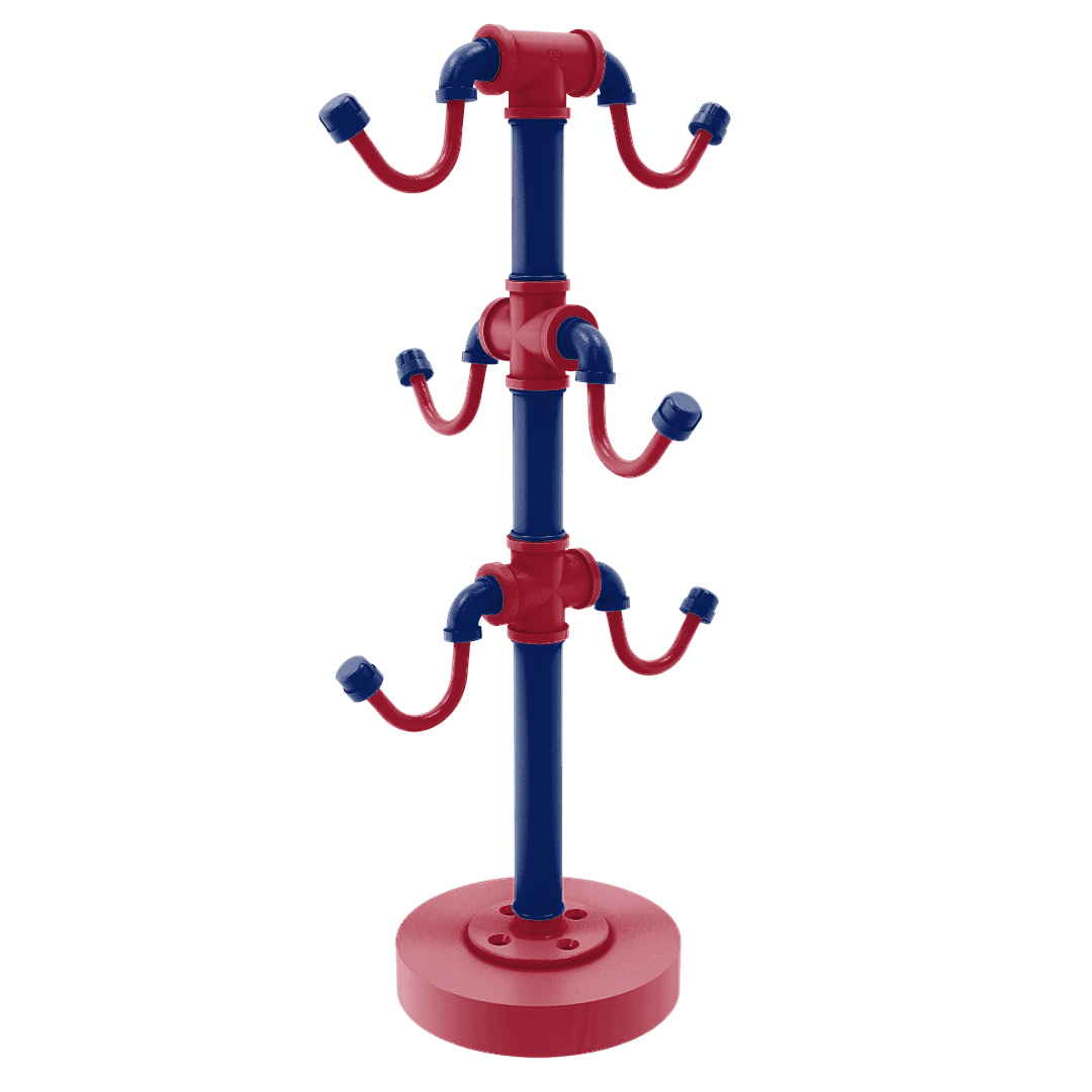 Gridiron Collection Countertop 6 Coffee Mug Holder New York Blue and Red Edition