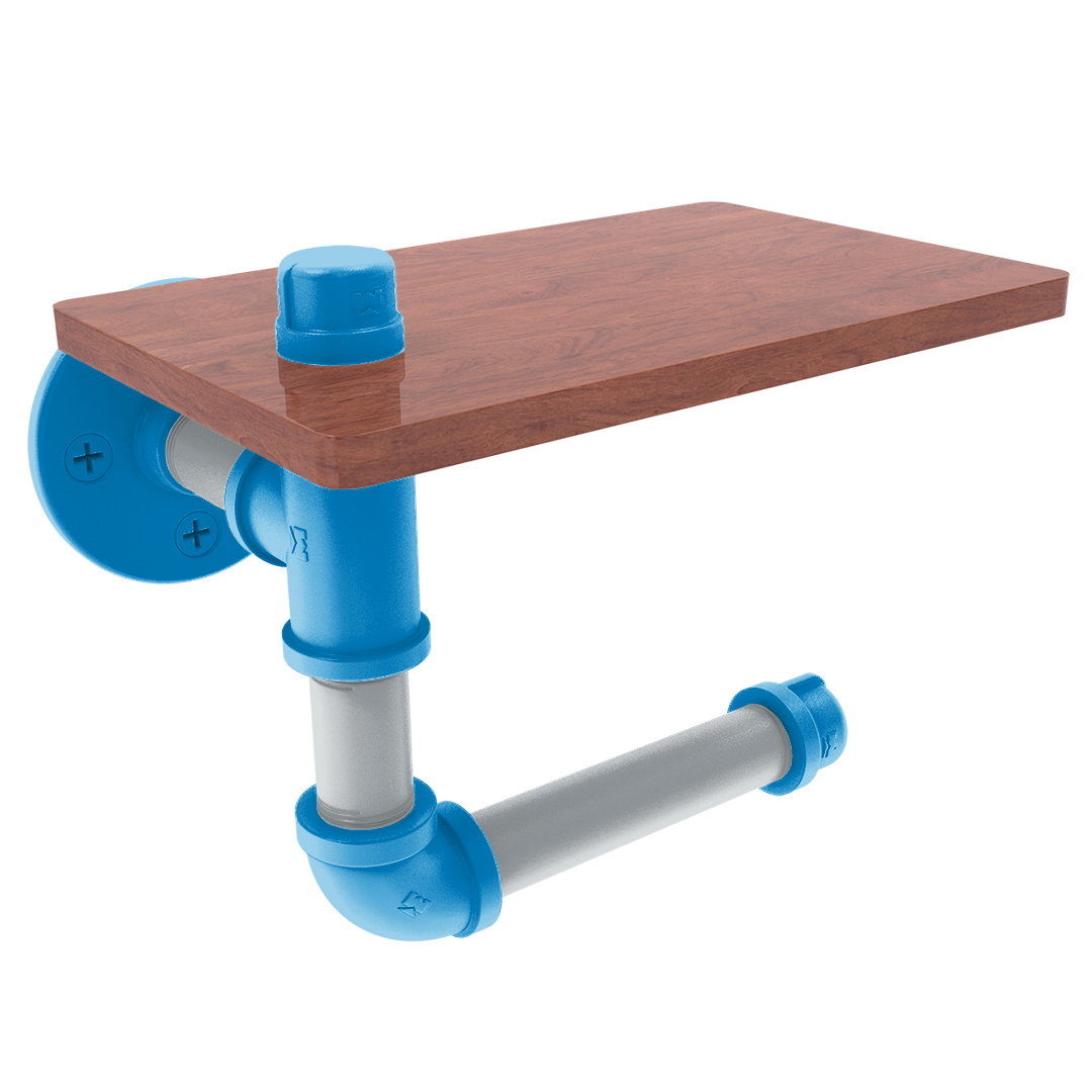 Gridiron Collection Toilet Paper Holder with Wood Shelf Carolina Edition