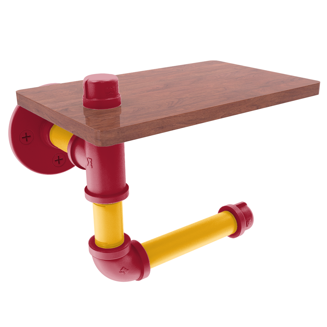 Gridiron Collection Toilet Paper Holder with Wood Shelf Kansas City Edition