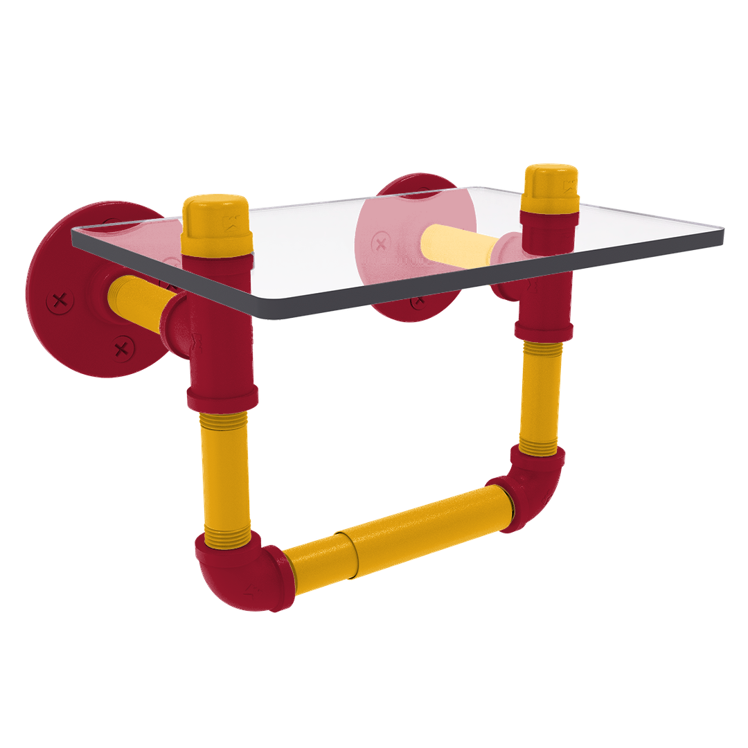 Gridiron Collection Toilet Tissue Holder with Glass Shelf Kansas City Edition