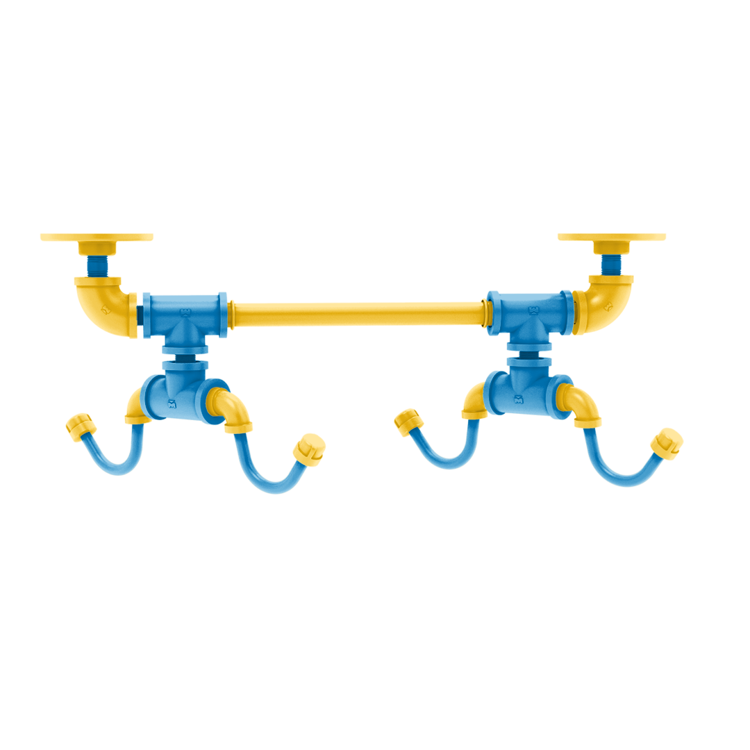 Gridiron Collection Under Cabinet 4 Coffee Mug Rack Los Angeles Blue and Gold Edition