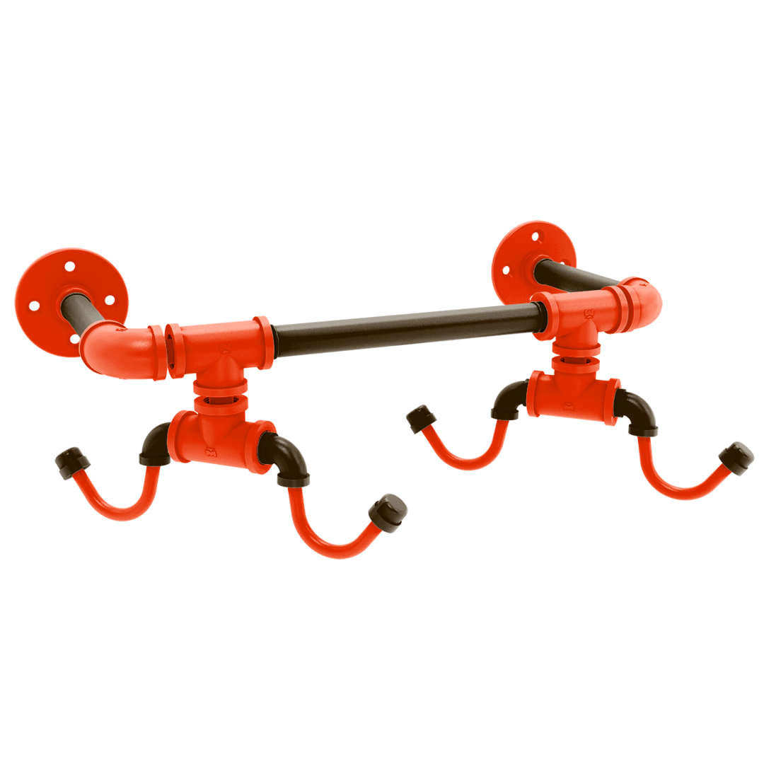 Gridiron Collection Wall Mounted 4 Coffee Mug Rack Cleveland Edition