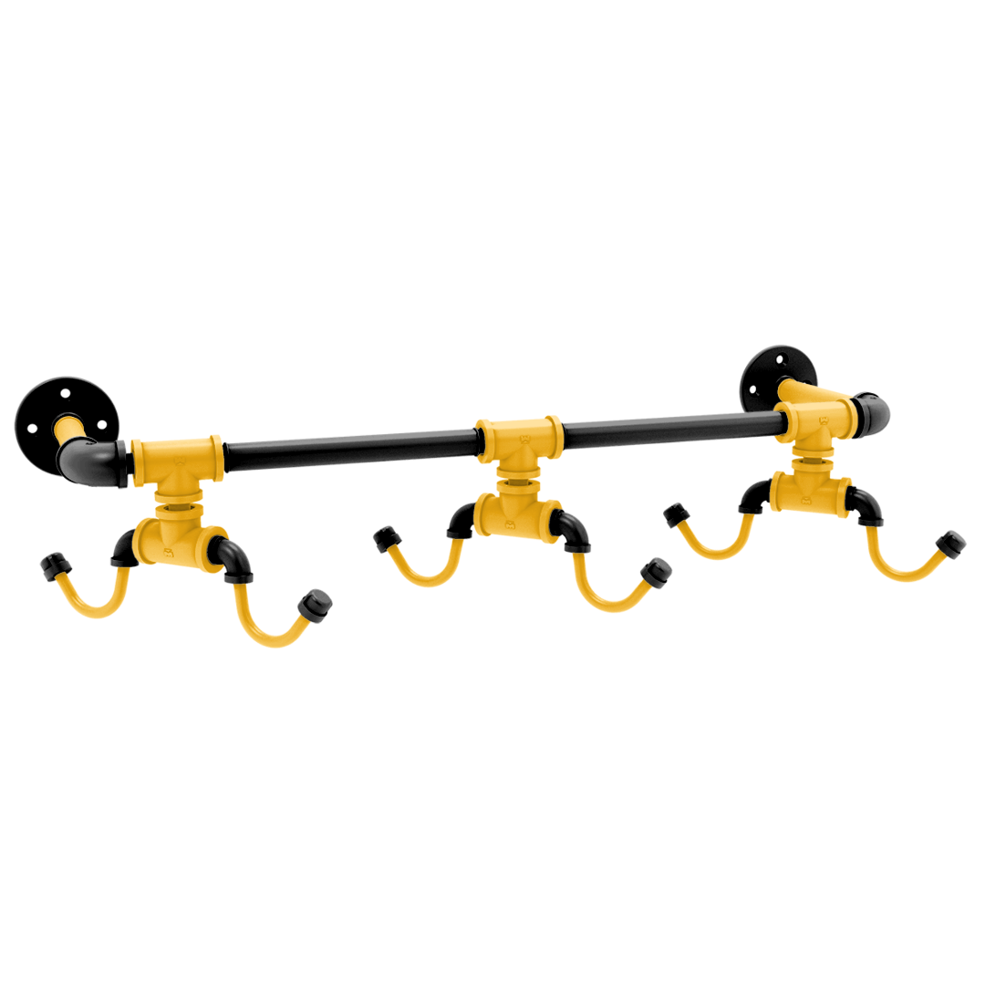 Gridiron Collection Wall Mounted 6 Coffee Mug Rack Pittsburgh Edition