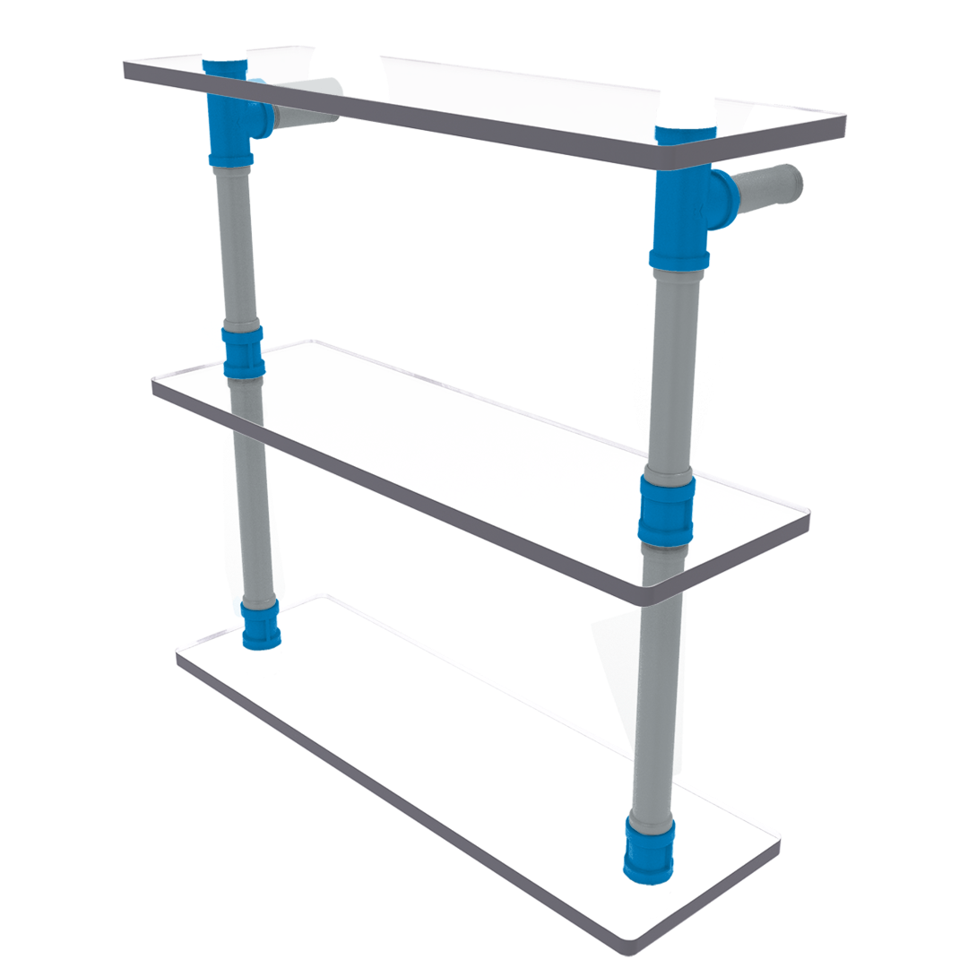 Gridiron Collection Triple Glass Shelf Carolina Edition