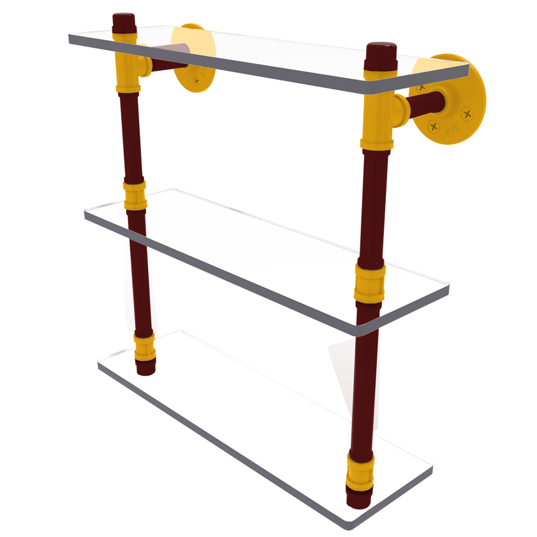 Gridiron Collection Triple Glass Shelf Washington Edition