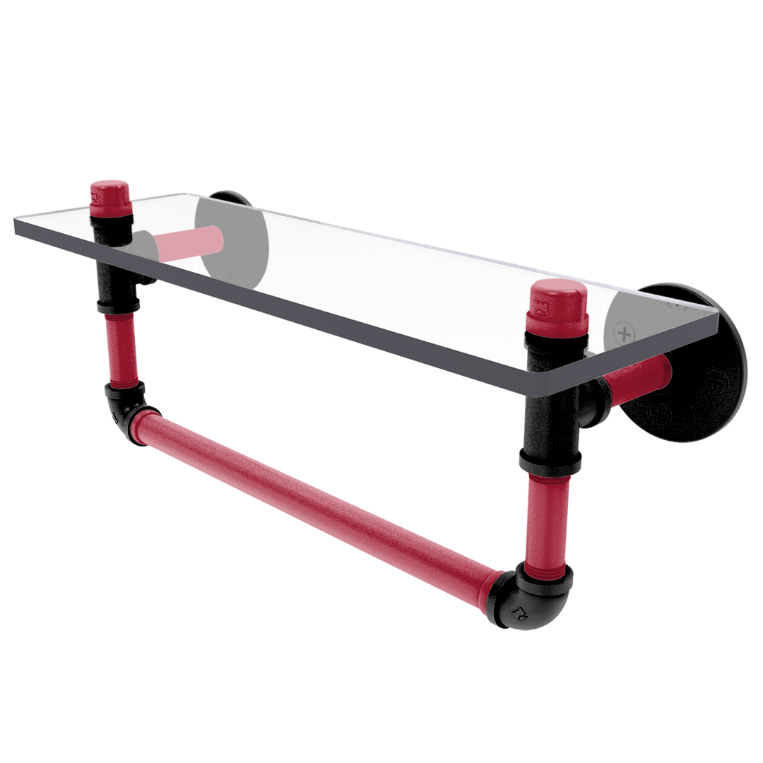 Gridiron Collection Glass Shelf with Towel Bar Atlanta Edition