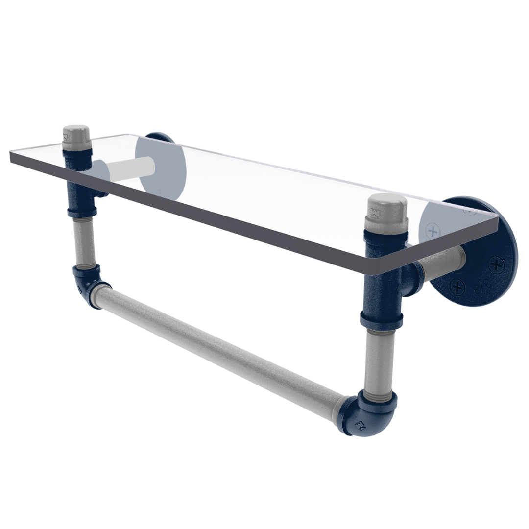 Gridiron Collection Glass Shelf with Towel Bar Dallas Edition