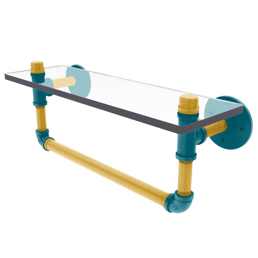 Gridiron Collection Glass Shelf with Towel Bar Jacksonville Edition