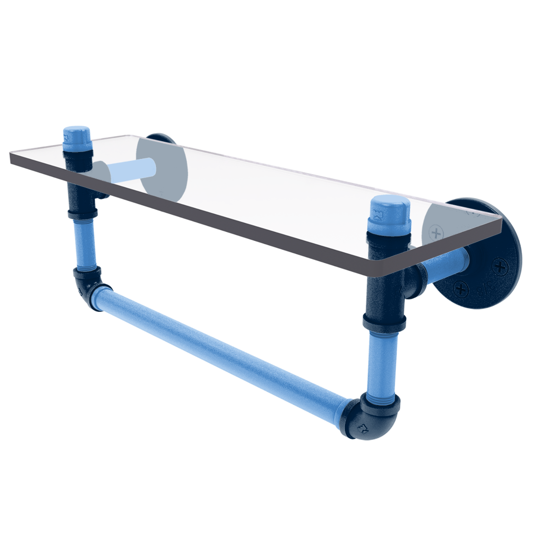 Gridiron Collection Glass Shelf with Towel Bar Tennessee Edition