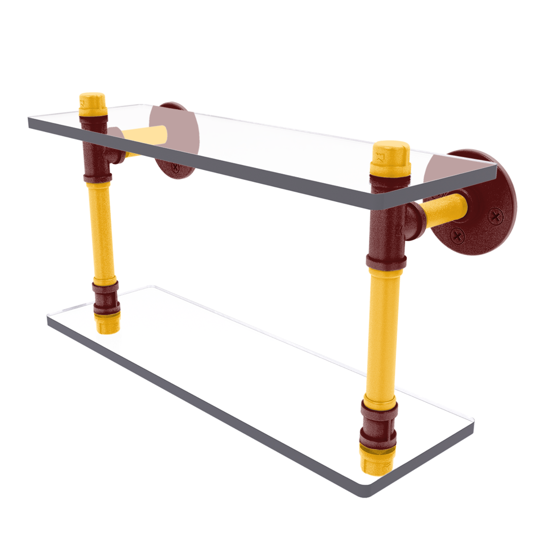 Gridiron Collection Double Glass Shelf Washington Edition