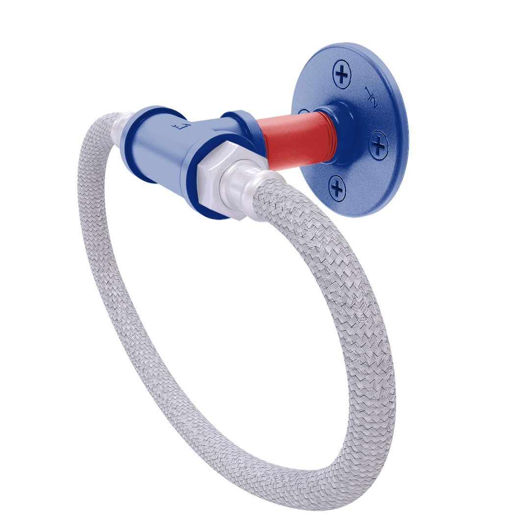 Diamond Collection Towel Ring with Stainless Steel Braided Ring Chicago North Side Edition