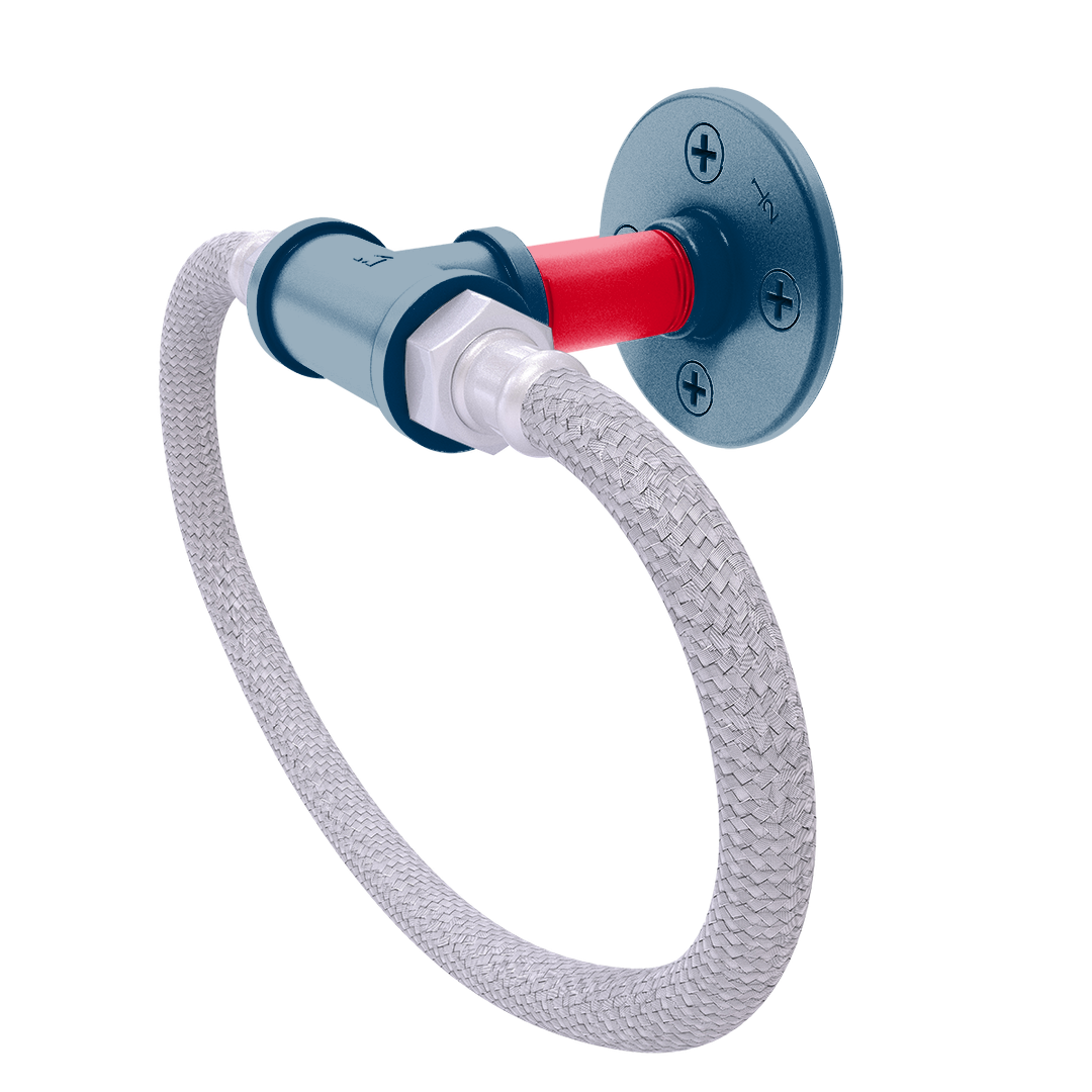 Diamond Collection Towel Ring with Stainless Steel Braided Ring Cleveland Edition