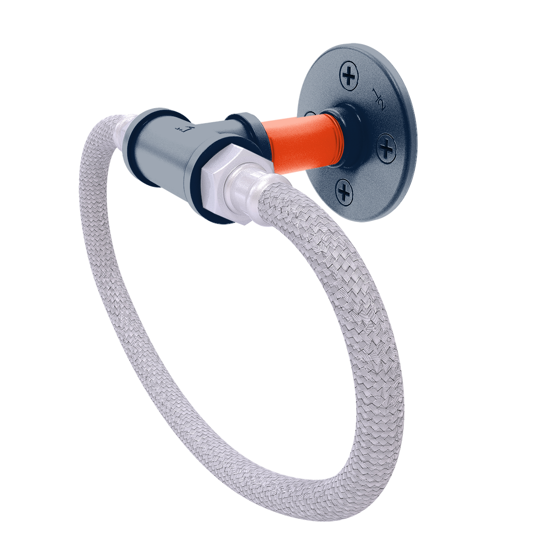 Diamond Collection Towel Ring with Stainless Steel Braided Ring Detroit Edition