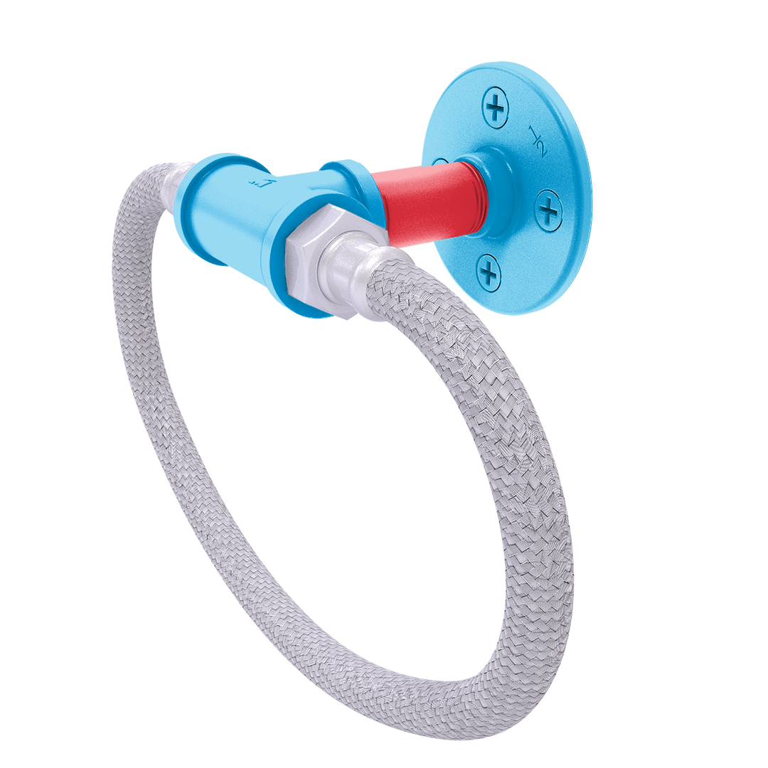 Diamond Collection Towel Ring with Stainless Steel Braided Ring Miami Edition