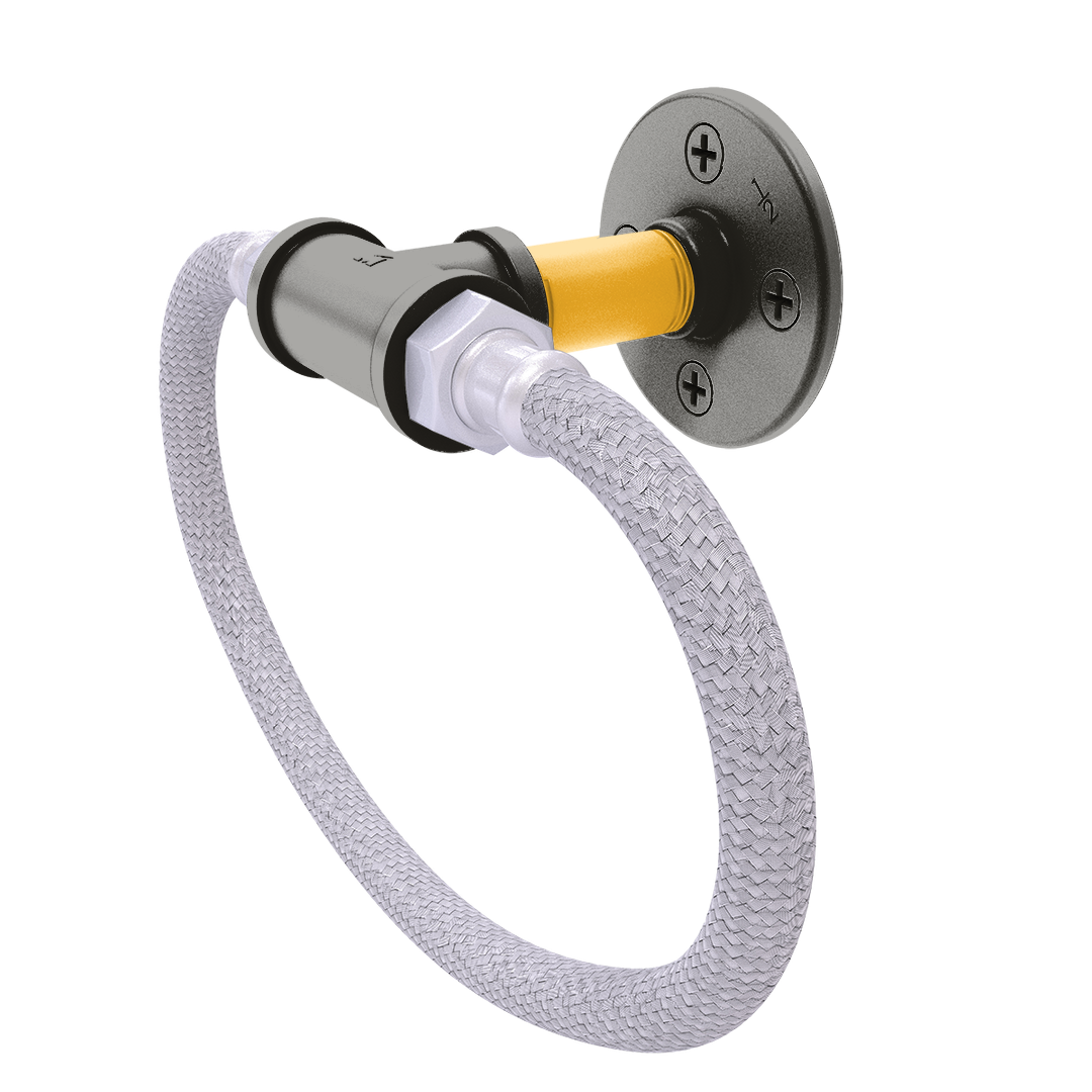 Diamond Collection Towel Ring with Stainless Steel Braided Ring Pittsburgh Edition