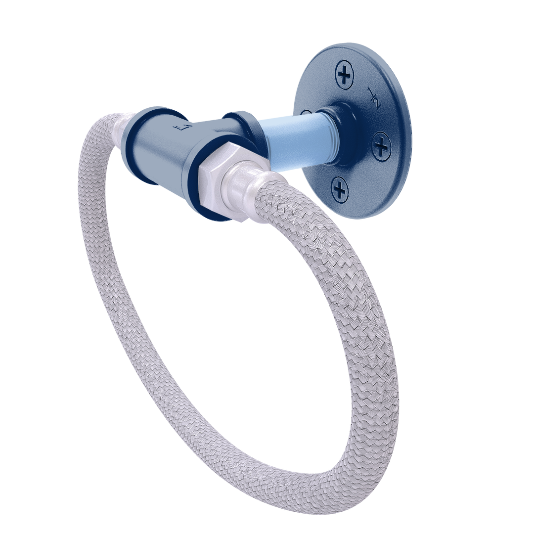 Diamond Collection Towel Ring with Stainless Steel Braided Ring Tampa Bay Edition