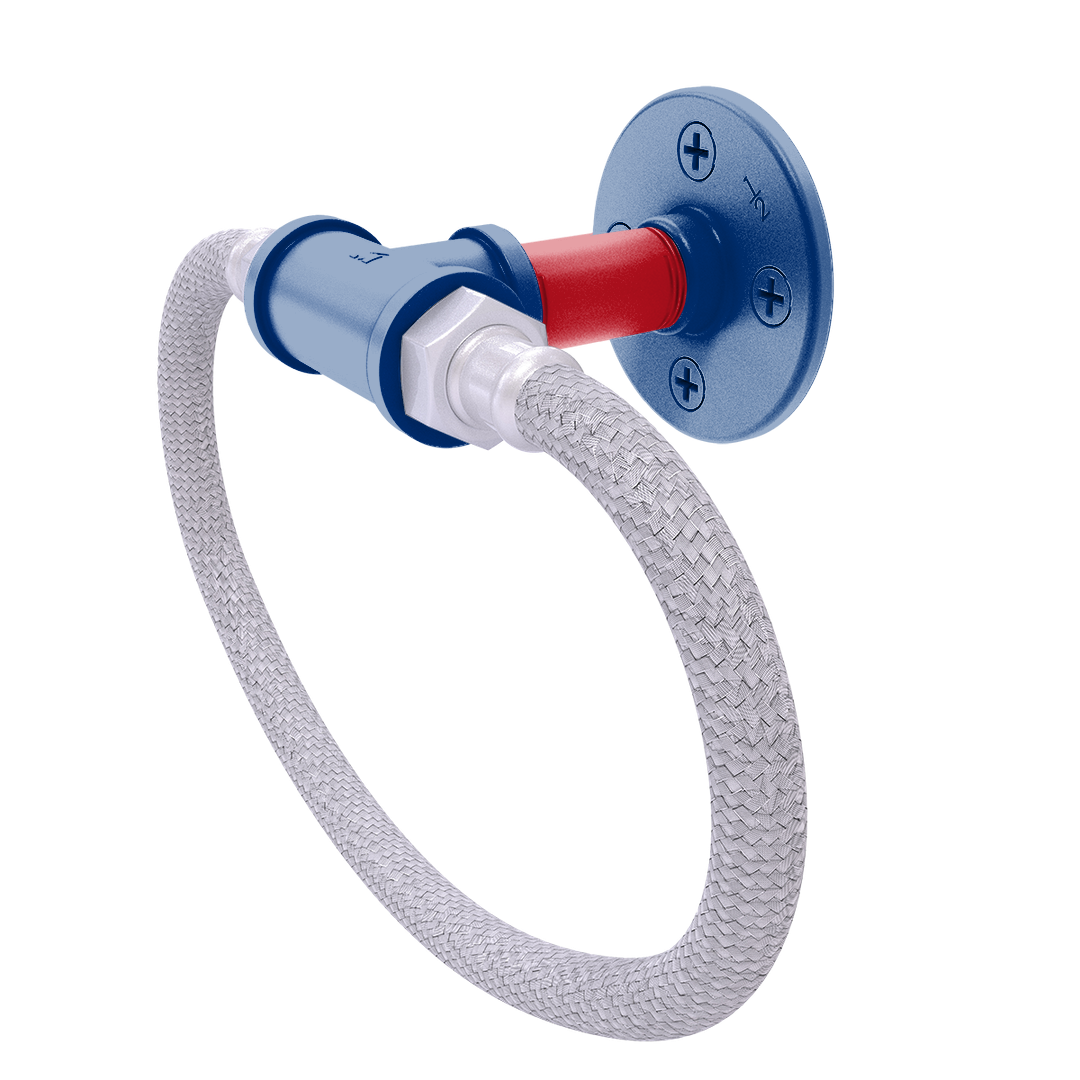 Diamond Collection Towel Ring with Stainless Steel Braided Ring Texas Edition